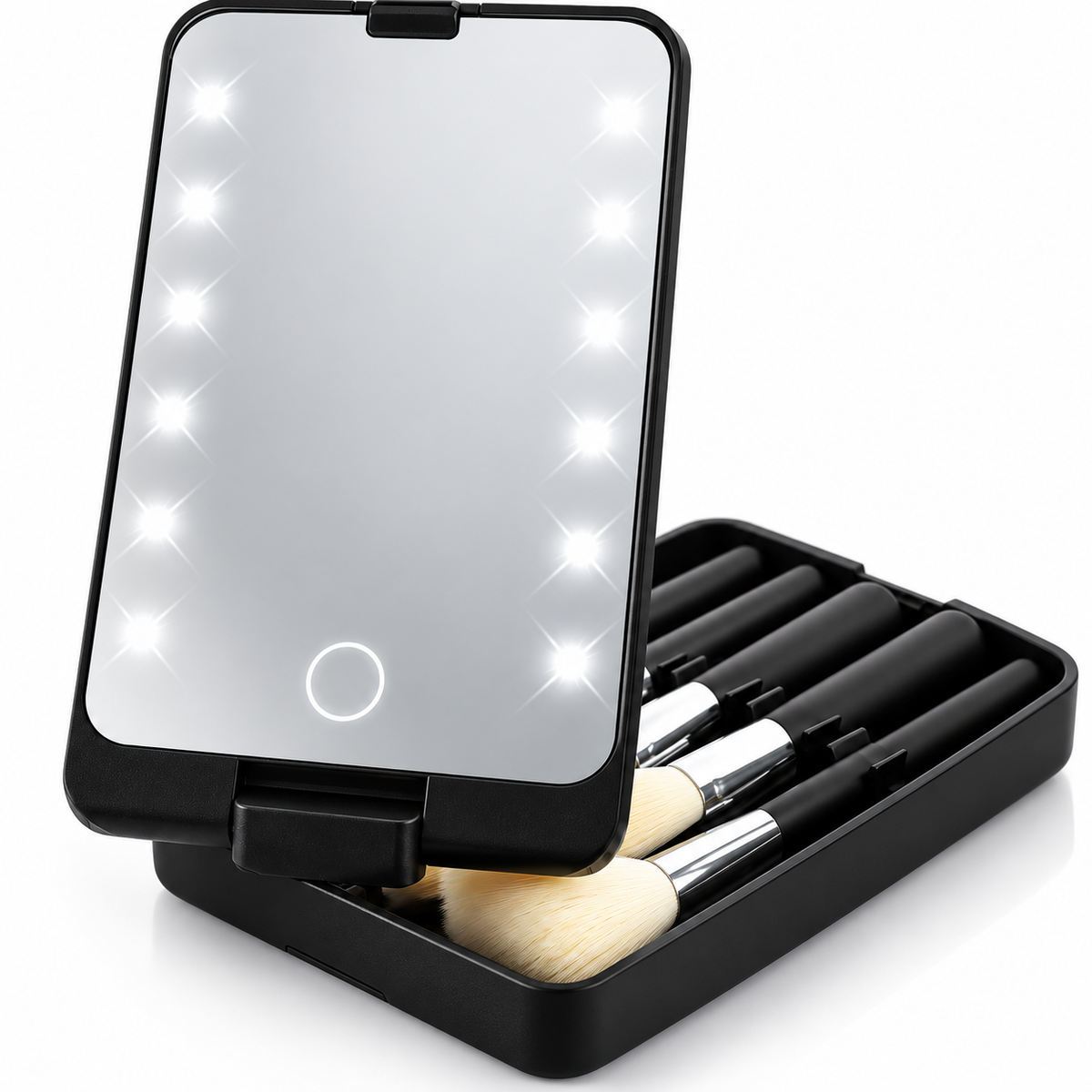 đź’„ Makeup Brush Set | ABS Plastic | Travel | Beauty Lovers | LED Mirror