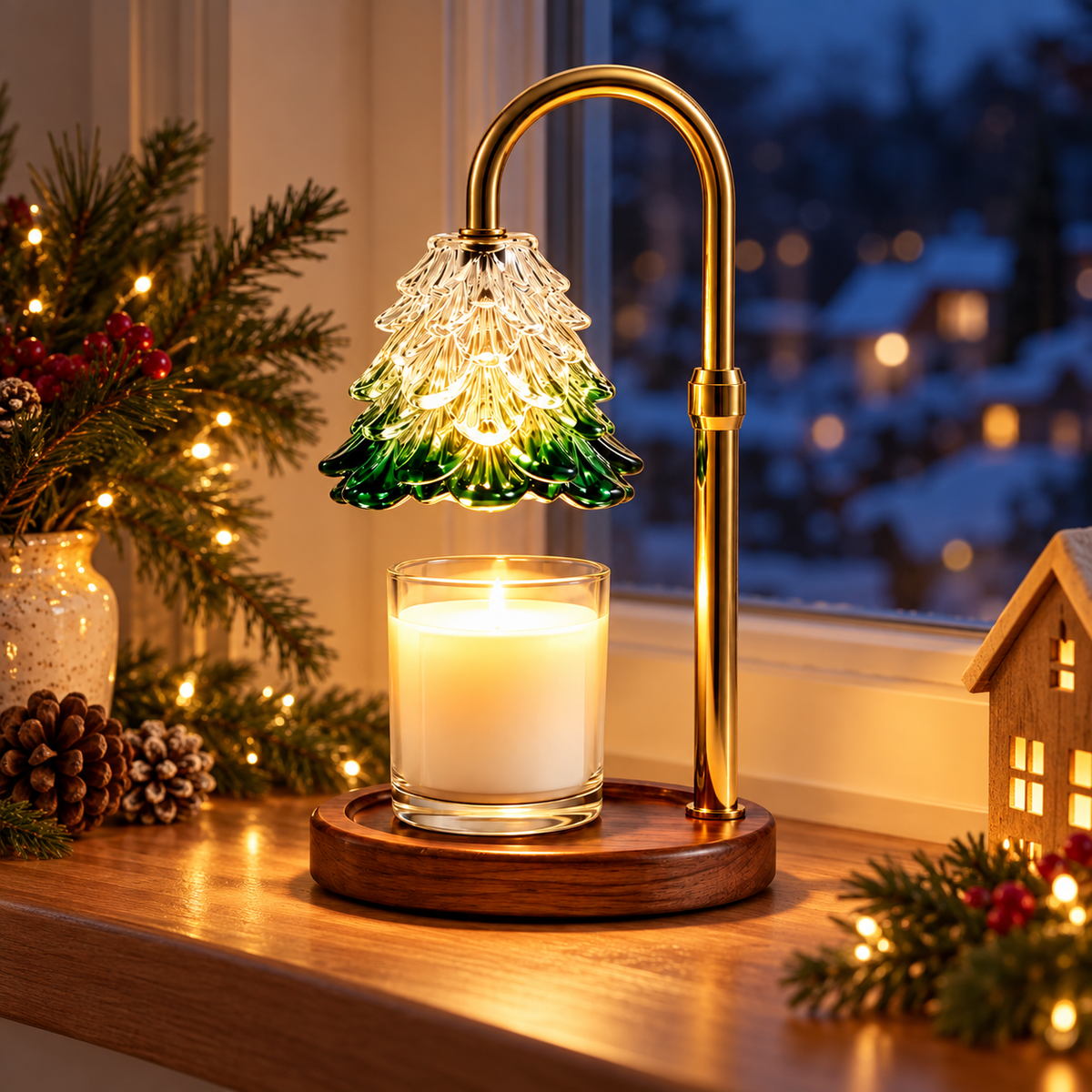 🎄 Candle Warmer Lamp | Glass | Christmas | Hosts | Tree-Glow Charm