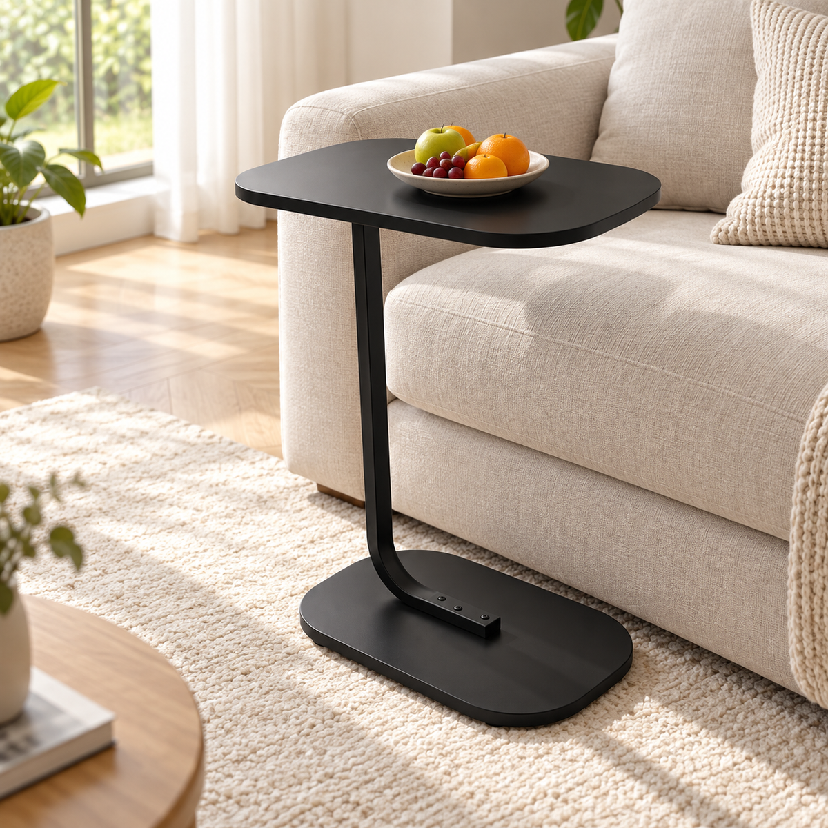 🛋️ Side Table | Metal | Living Room | Homeowners | C-Shaped Convenience