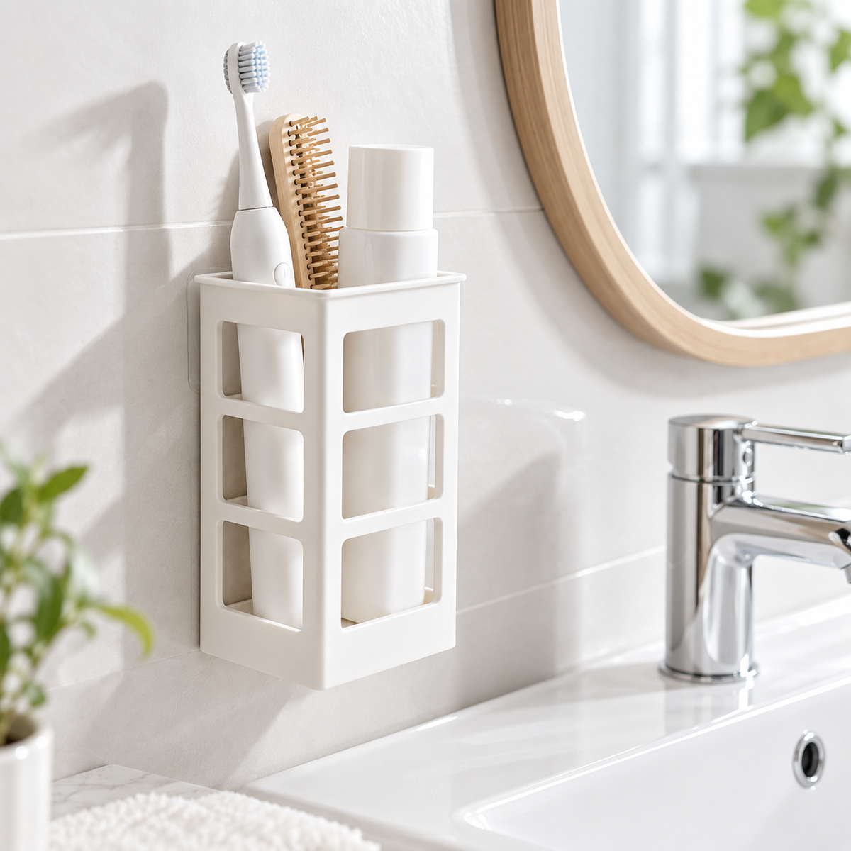 🪞 Bedroom Organizer | Plastic | Vanity | Homeowners | Slim Wall-Mounted Storage