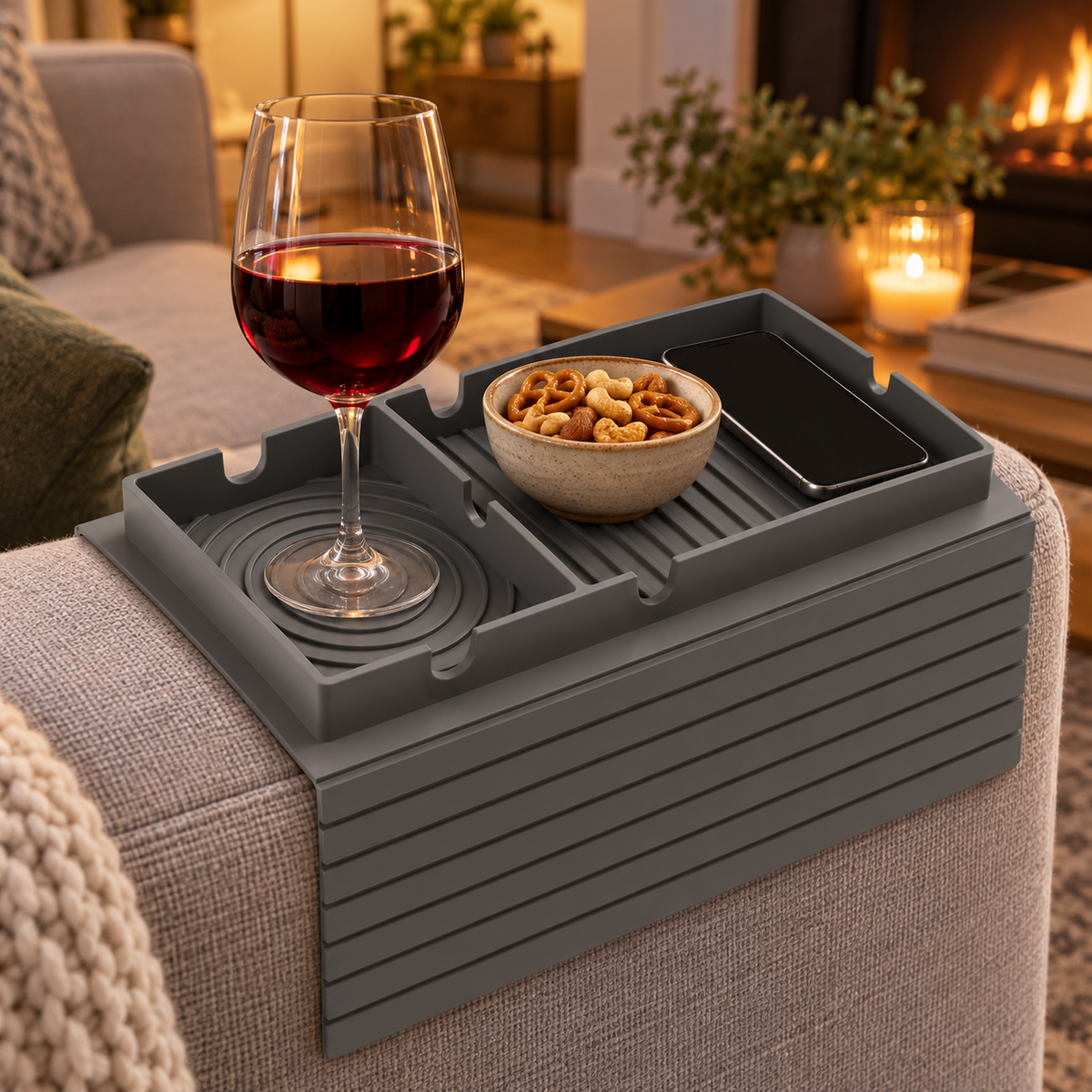 🛋️ Sofa Tray | Silicone | Living Room | Homeowners | Organized Convenience