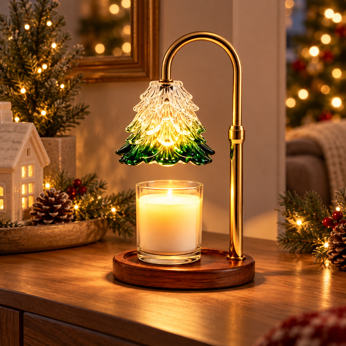 🎄 Candle Warmer Lamp | Glass | Christmas | Hosts | Tree-Glow Charm