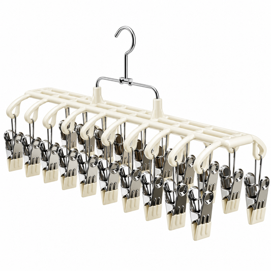 🧦 Laundry Hanger | Metal Silicone | Closet | Families | Multi-Clip Storage