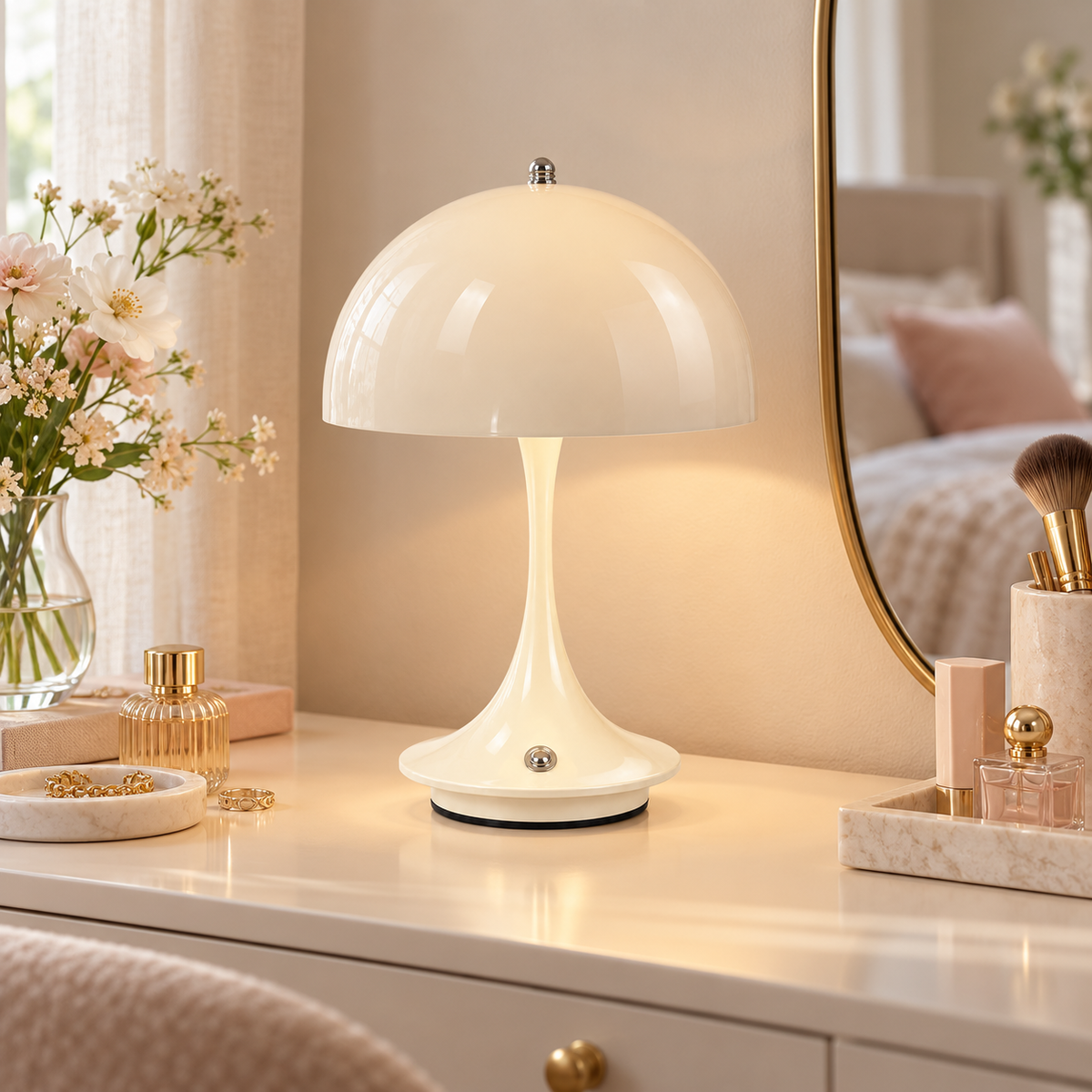 🍄 Mushroom Lamp | Metal | Bedroom | Decor Lovers | Dome Glow