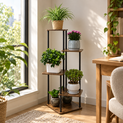 🌸 Plant Stand | Metal Wood | Balcony | Gardeners | Tiered Display