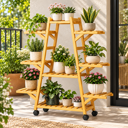 🌿 Plant Display Stand | Wood | Balcony | Gardeners | Tiered Showcase