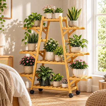 🌿 Plant Display Stand | Wood | Balcony | Gardeners | Tiered Showcase