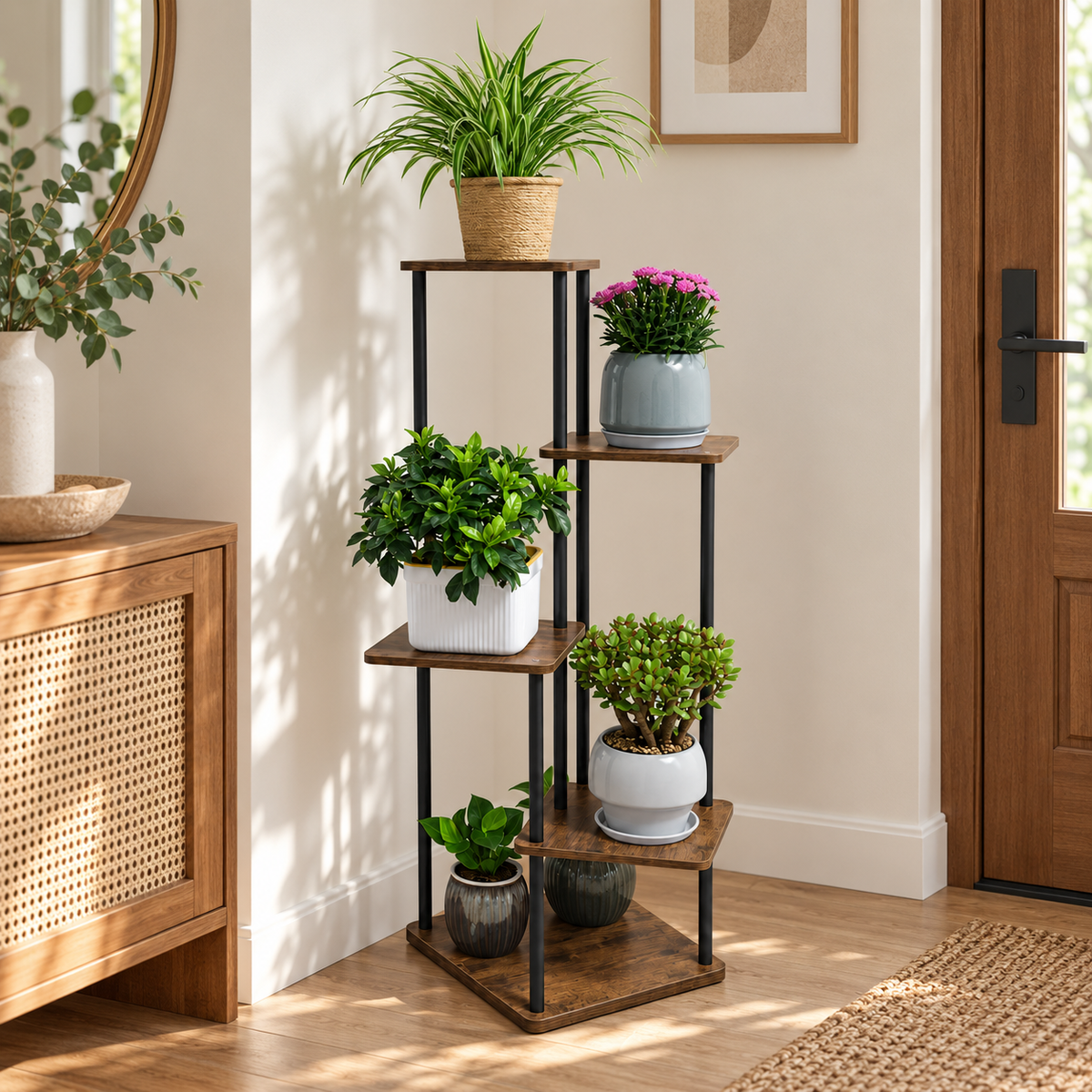 🌸 Plant Stand | Metal Wood | Balcony | Gardeners | Tiered Display