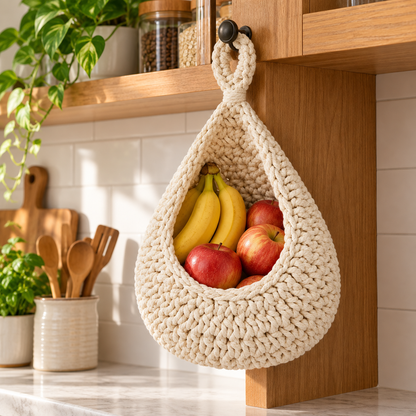 🍊 Hanging Basket | Cotton Rope | Home | Homeowners | Woven Texture