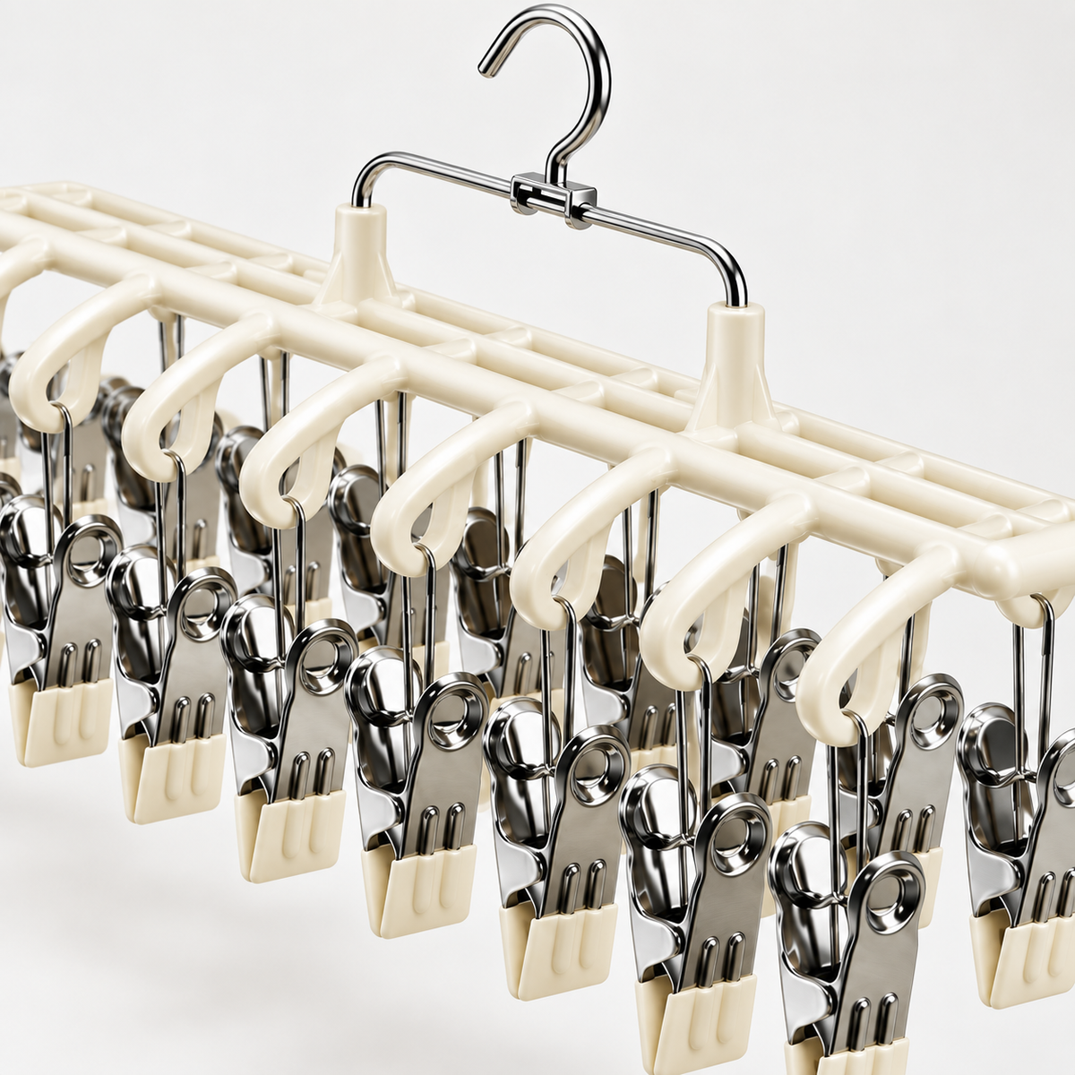 🧦 Laundry Hanger | Metal Silicone | Closet | Families | Multi-Clip Storage