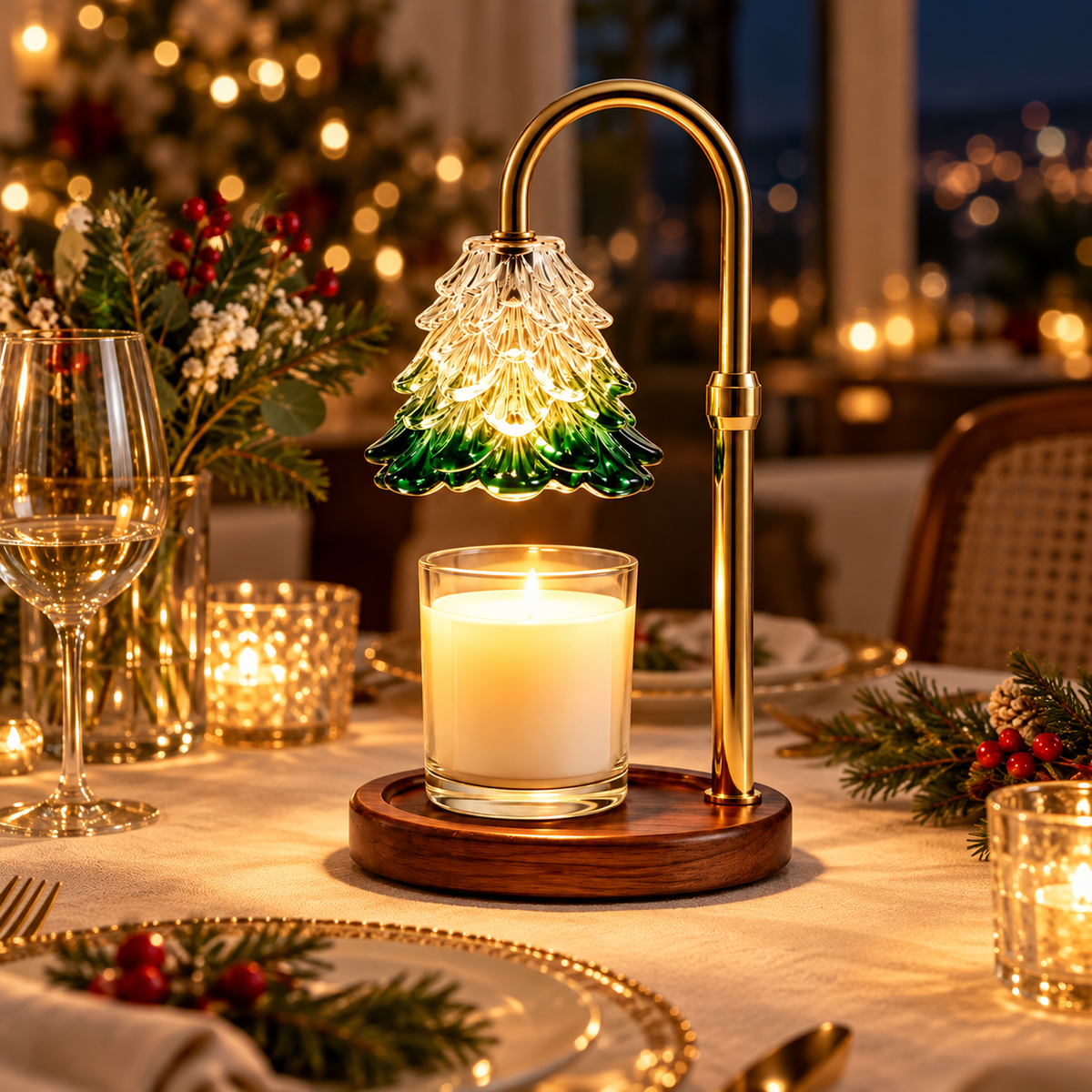 🎄 Candle Warmer Lamp | Glass | Christmas | Hosts | Tree-Glow Charm