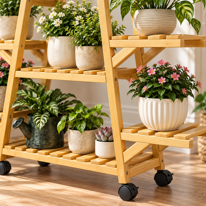 🌿 Plant Display Stand | Wood | Balcony | Gardeners | Tiered Showcase