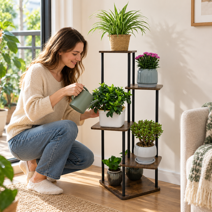 🌸 Plant Stand | Metal Wood | Balcony | Gardeners | Tiered Display