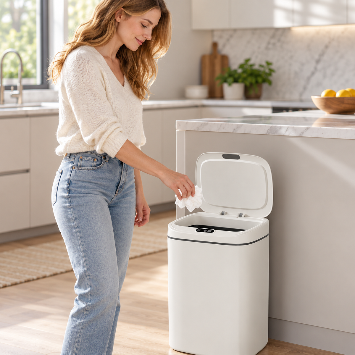🗑️ Smart Trash Can | ABS Plastic | Home | Families | Touchless Sensor