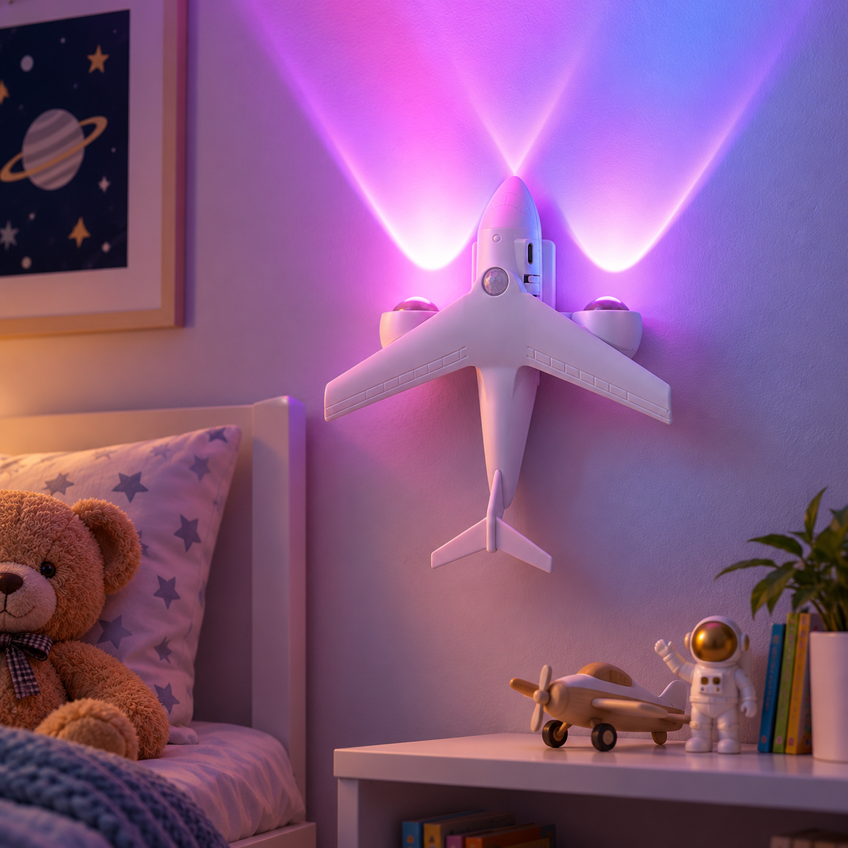 ✈️ Night Light | ABS Plastic | Bedroom | Families | Airplane Glow