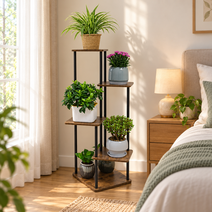 🌸 Plant Stand | Metal Wood | Balcony | Gardeners | Tiered Display