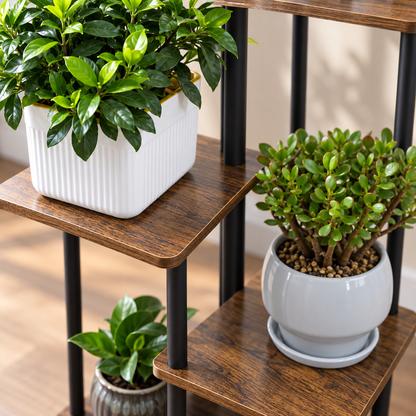 🌸 Plant Stand | Metal Wood | Balcony | Gardeners | Tiered Display