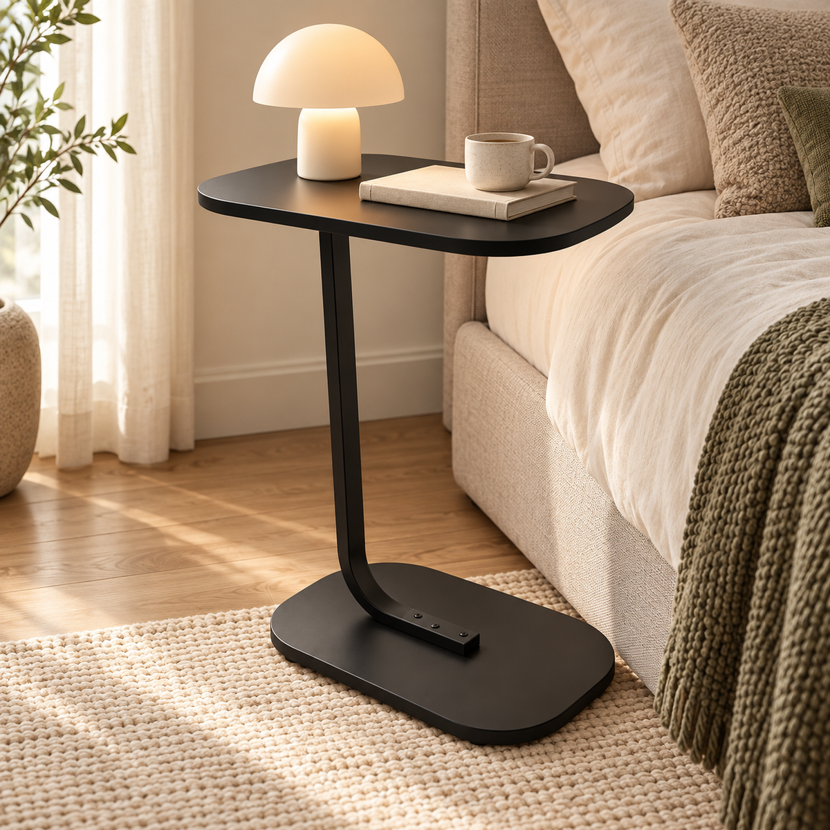 🛋️ Side Table | Metal | Living Room | Homeowners | C-Shaped Convenience